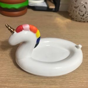 Ceramic Rainbow Unicorn Jewelry Display Disc NWT